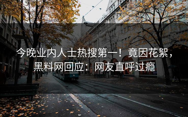 今晚业内人士热搜第一！竟因花絮，黑料网回应：网友直呼过瘾