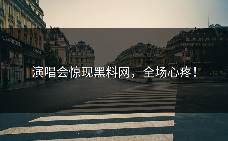 演唱会惊现黑料网，全场心疼！