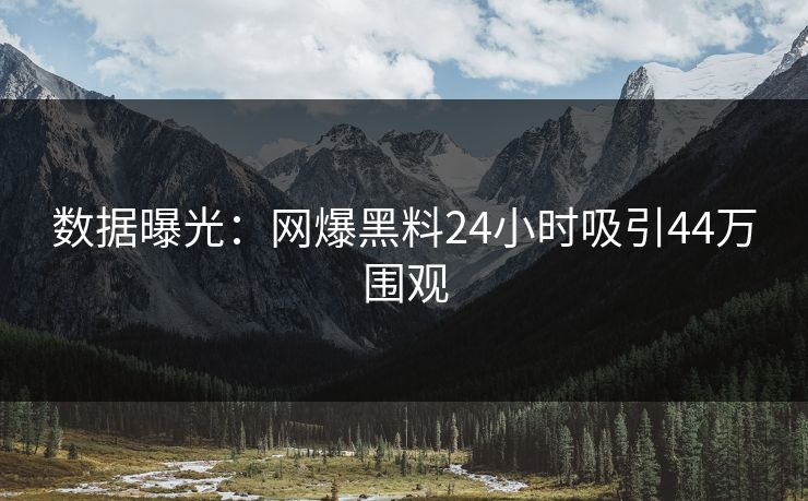 数据曝光：网爆黑料24小时吸引44万围观