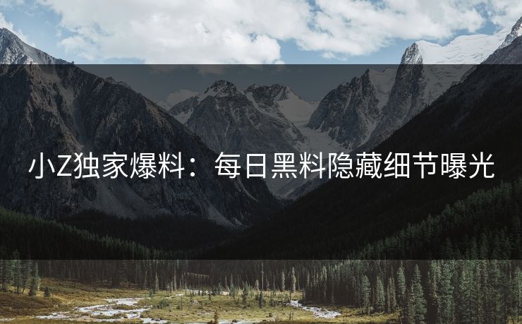 小Z独家爆料：每日黑料隐藏细节曝光