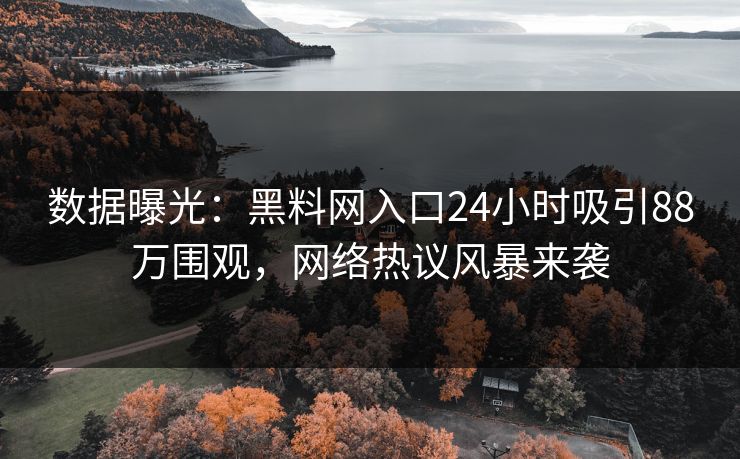 数据曝光：黑料网入口24小时吸引88万围观，网络热议风暴来袭