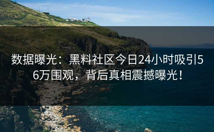 数据曝光：黑料社区今日24小时吸引56万围观，背后真相震撼曝光！