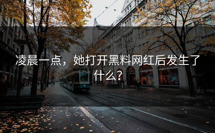 凌晨一点，她打开黑料网红后发生了什么？