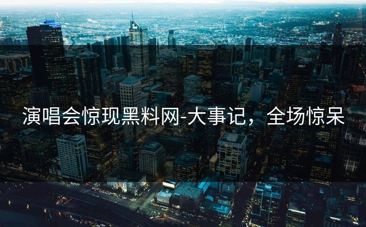 演唱会惊现黑料网-大事记，全场惊呆