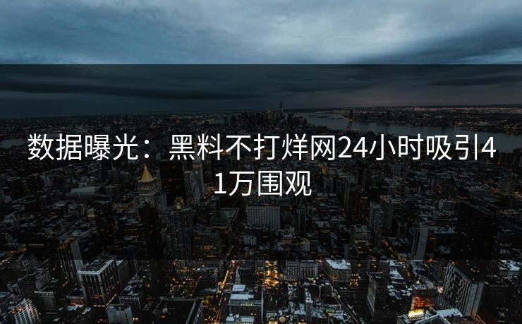 数据曝光:黑料不打烊网24小时吸引41万围观