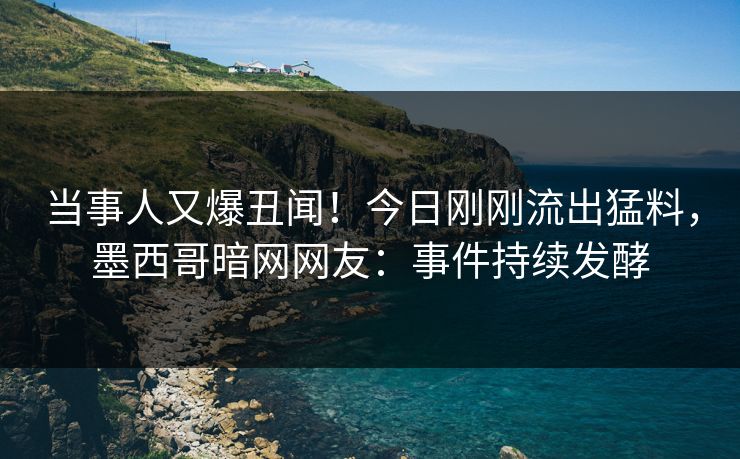 当事人又爆丑闻！今日刚刚流出猛料，墨西哥暗网网友：事件持续发酵